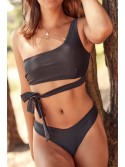 Two-piece asymmetrical black swimsuit K17 - Online store - Boutique